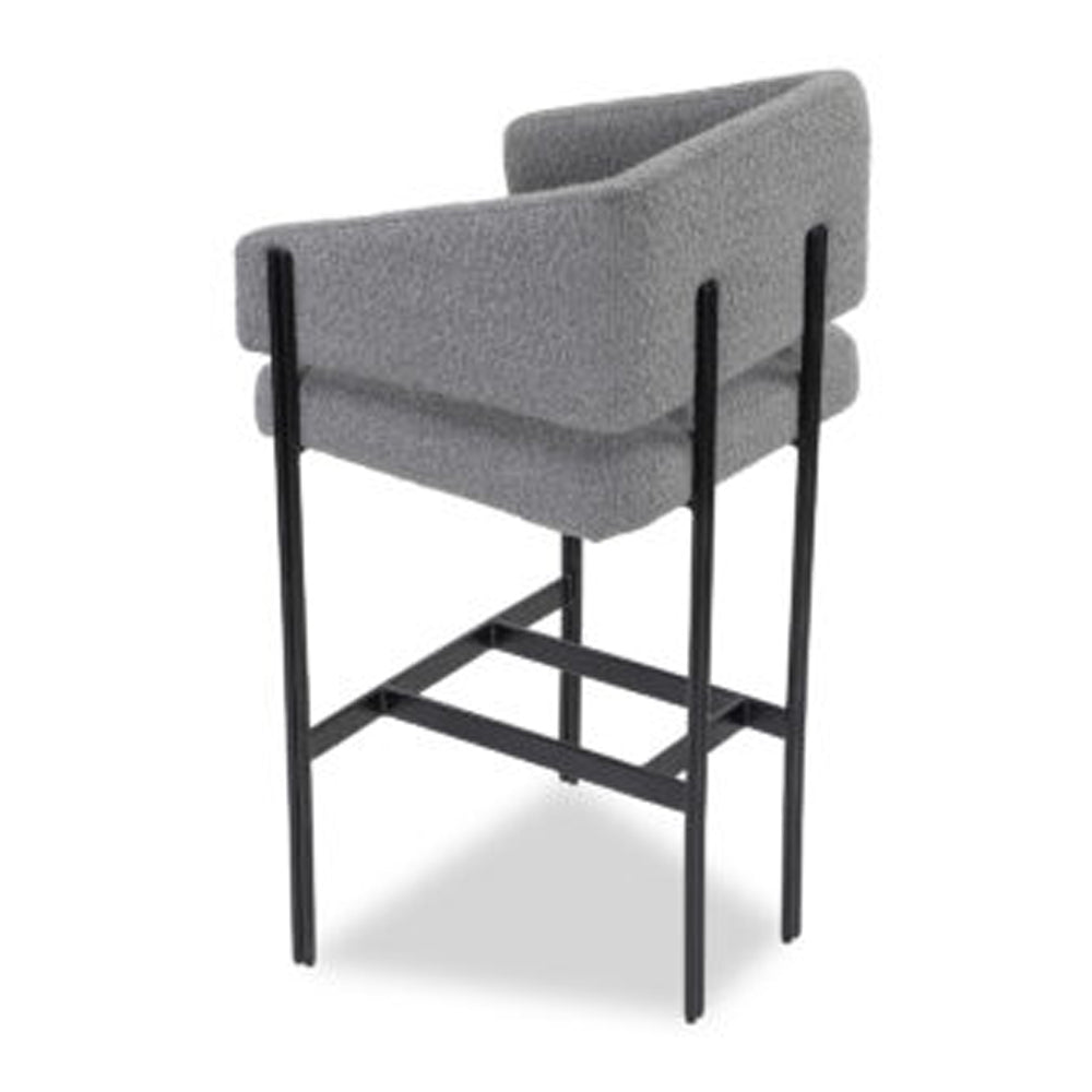 Product photograph of Liang Eimil Tatler Bar Stool Boucle Grey Outlet from Olivia's.