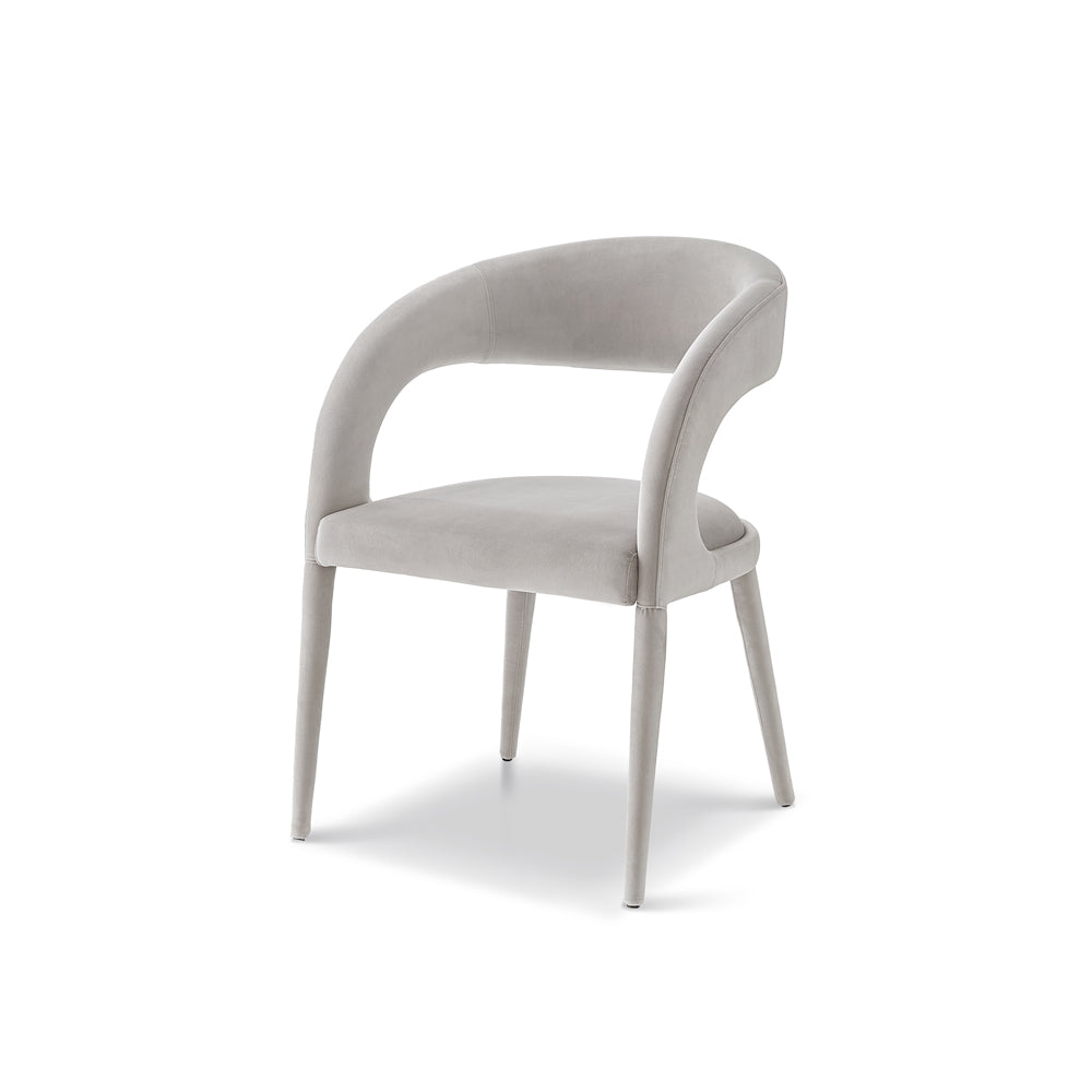 Product photograph of Liang Eimil Salma Dining Chair Gainsborough Ash Grey Velvet Outlet from Olivia's