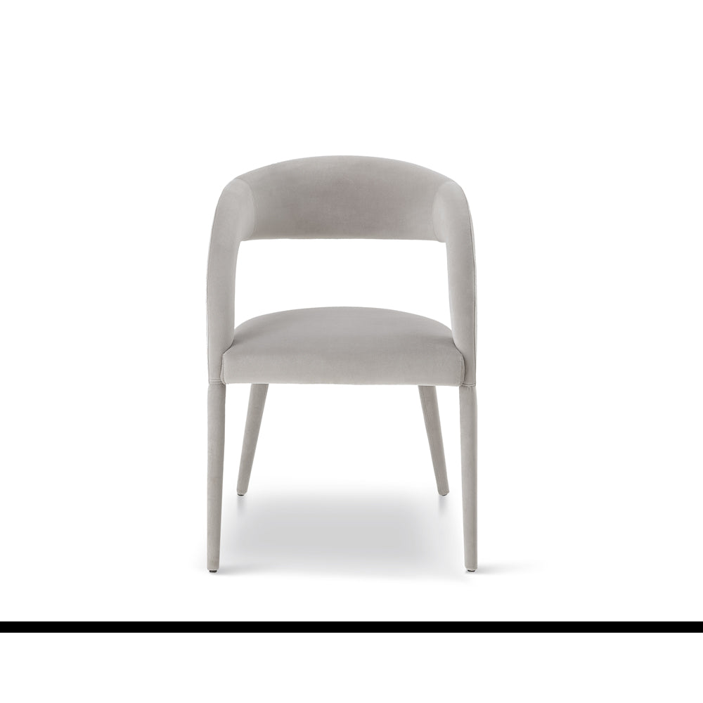 Product photograph of Liang Eimil Salma Dining Chair Gainsborough Ash Grey Velvet Outlet from Olivia's.