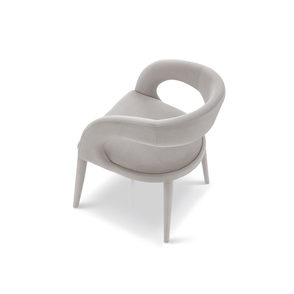 Product photograph of Liang Eimil Salma Dining Chair Gainsborough Ash Grey Velvet Outlet from Olivia's.