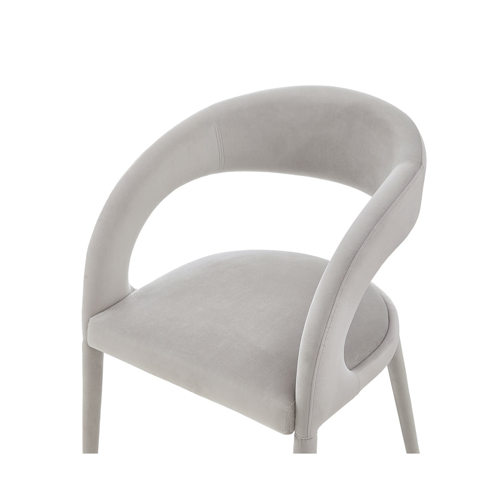 Product photograph of Liang Eimil Salma Dining Chair Gainsborough Ash Grey Velvet Outlet from Olivia's.