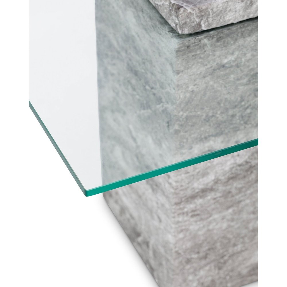 Product photograph of Liang Eimil Rock Side Table In Faux Marble Concrete Grey from Olivia's.