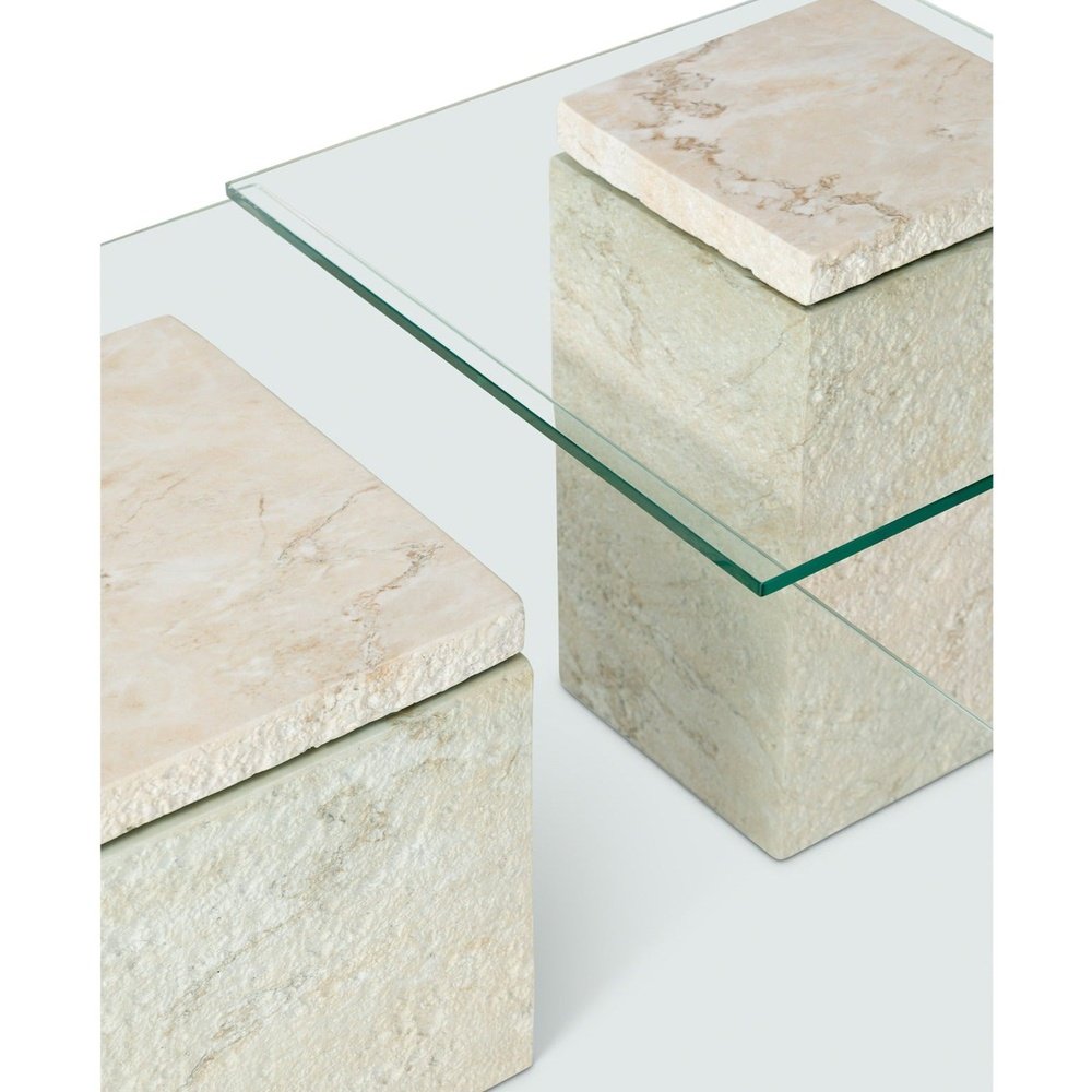 Product photograph of Liang Eimil Rock Coffee Table In Faux Marble Concrete Beige from Olivia's.