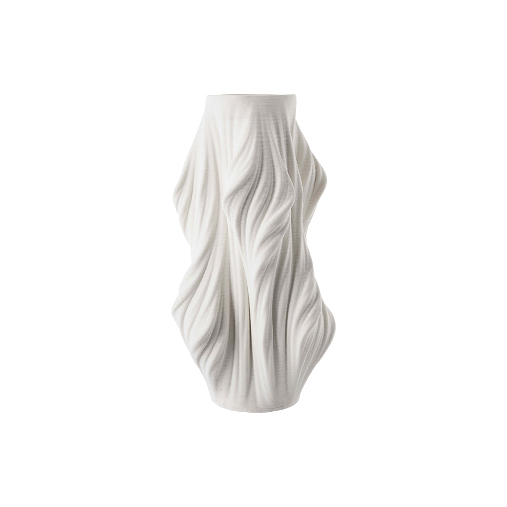 Product photograph of Liang Eimil Waven 3d Printed Ceramic Vase Large White from Olivia's