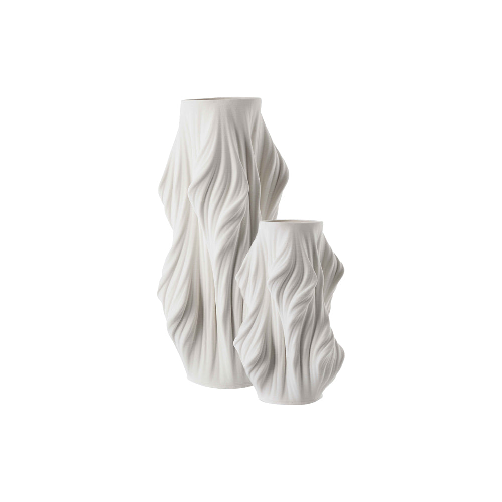 Product photograph of Waven Large 3d Printed Ceramic Vase - White from Olivia's.