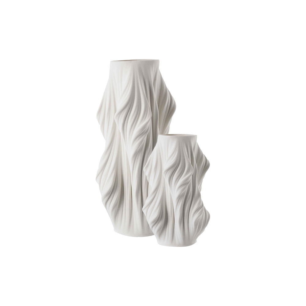 Product photograph of Liang Eimil Waven 3d Printed Ceramic Vase Large White from Olivia's.