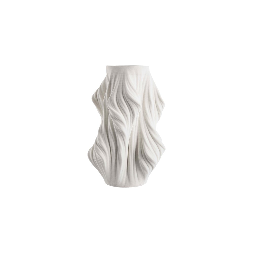 Product photograph of Liang Eimil Waven 3d Printed Ceramic Vase Small White from Olivia's.