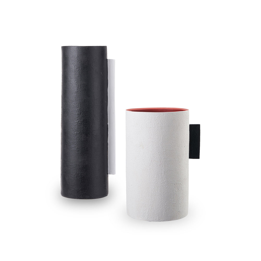 Product photograph of Liang Eimil Santi I Ceramic Vase Black Orange Red from Olivia's.