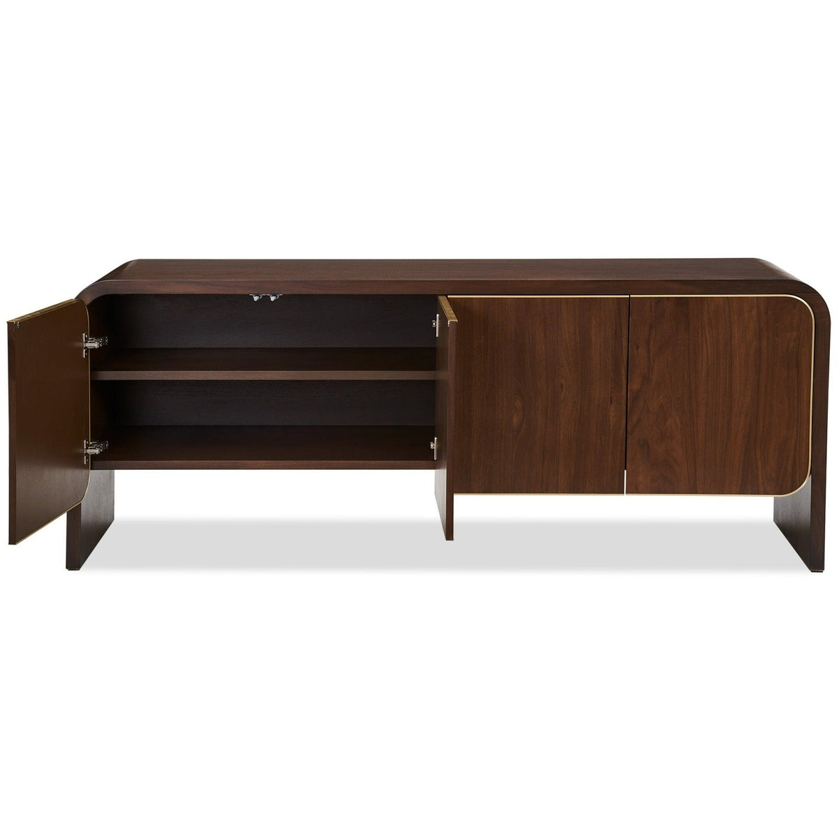Product photograph of Liang Eimil Walter Sideboard In Natural Walnut Brass from Olivia's.