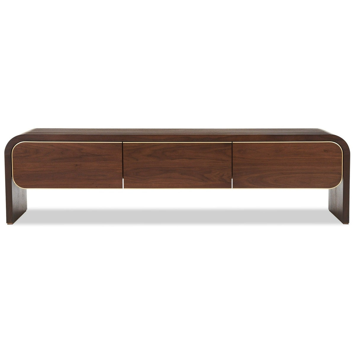 Product photograph of Liang Eimil Walter Media Sideboard In Natural Walnut Brass from Olivia's.