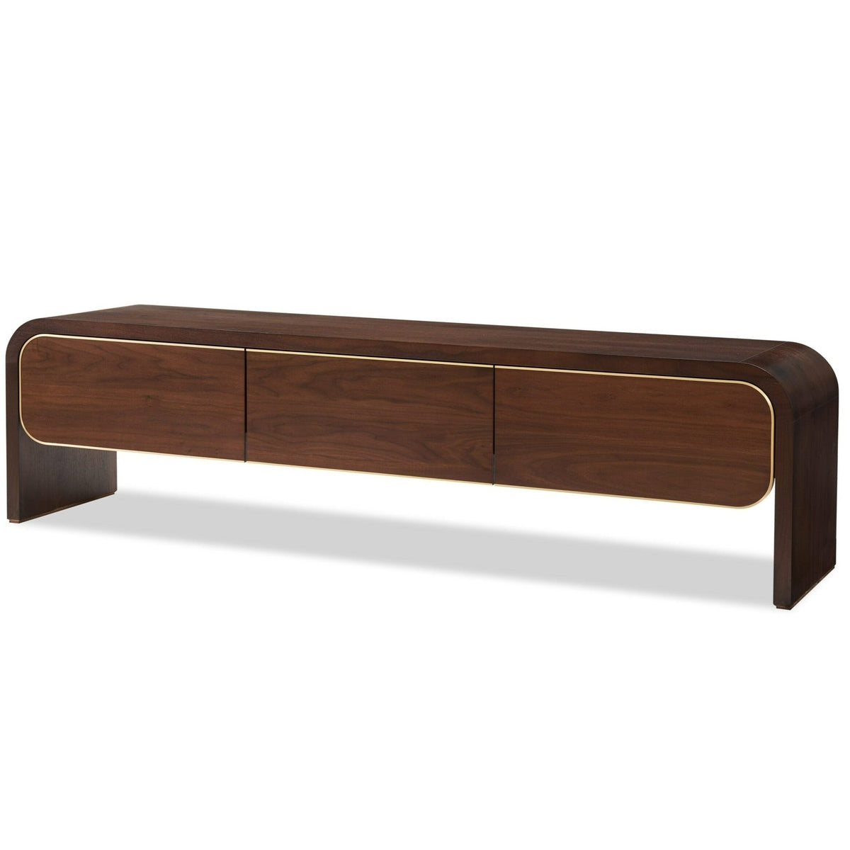 Product photograph of Liang Eimil Walter Media Sideboard In Natural Walnut Brass from Olivia's