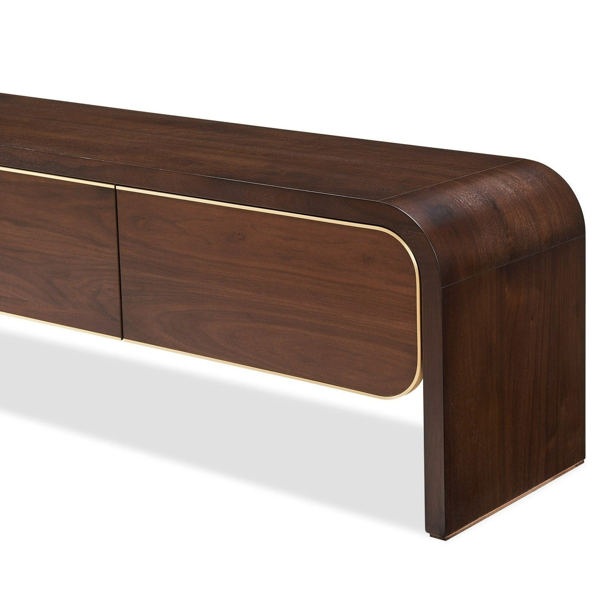 Product photograph of Liang Eimil Walter Media Sideboard In Natural Walnut Brass from Olivia's.