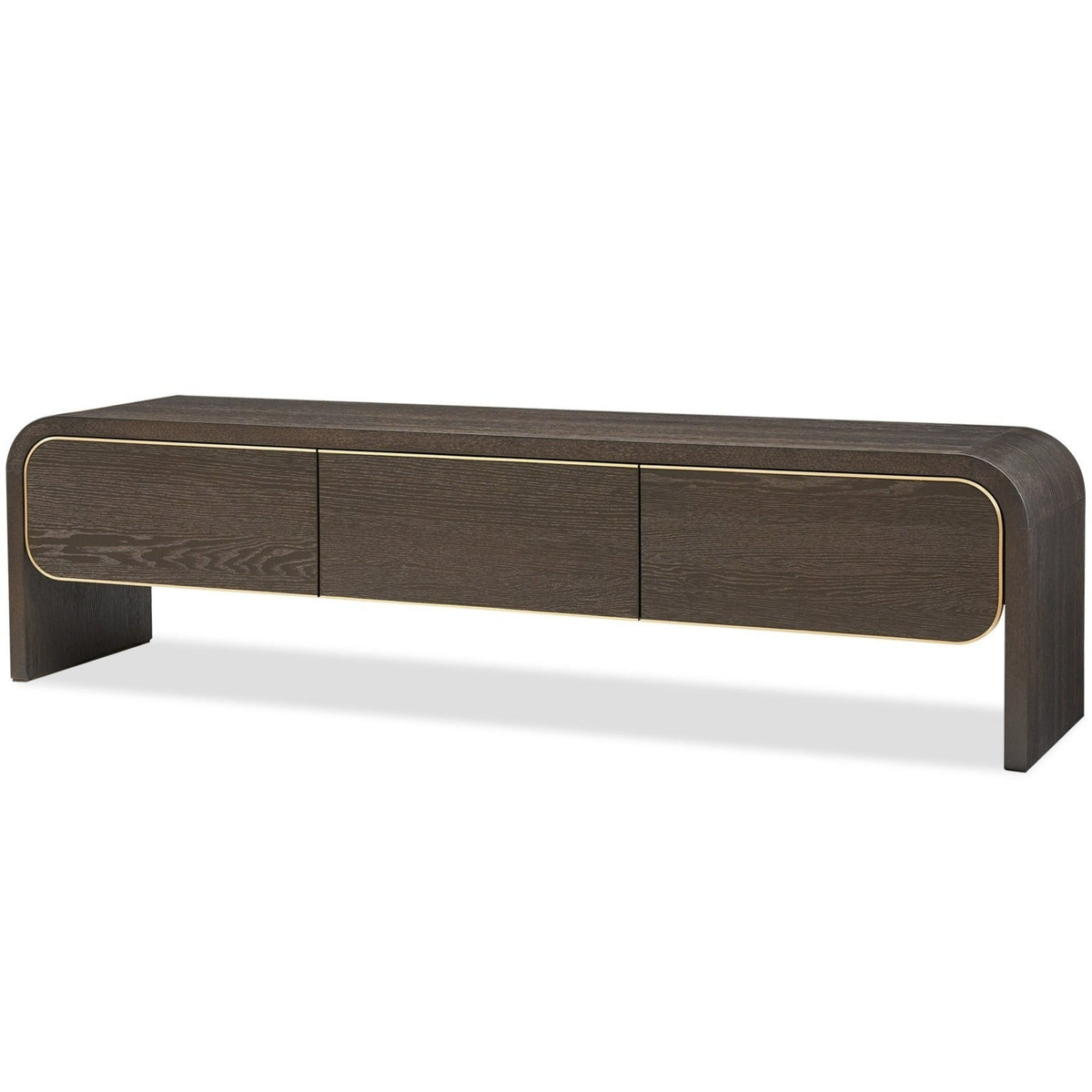Product photograph of Liang Eimil Walter Media Sideboard In Dark Grey Oak Brass from Olivia's