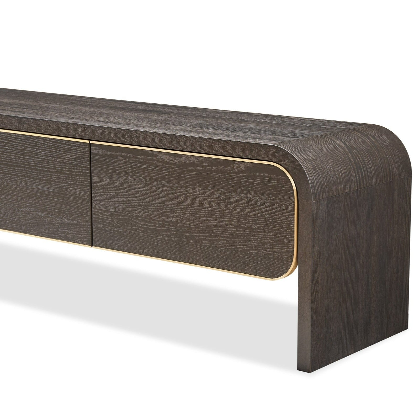 Product photograph of Liang Eimil Walter Media Sideboard In Dark Grey Oak Brass from Olivia's.
