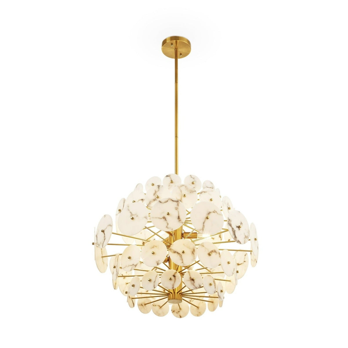 Product photograph of Liang Eimil Momo Chandelier In Antique Brass Alabaster from Olivia's.
