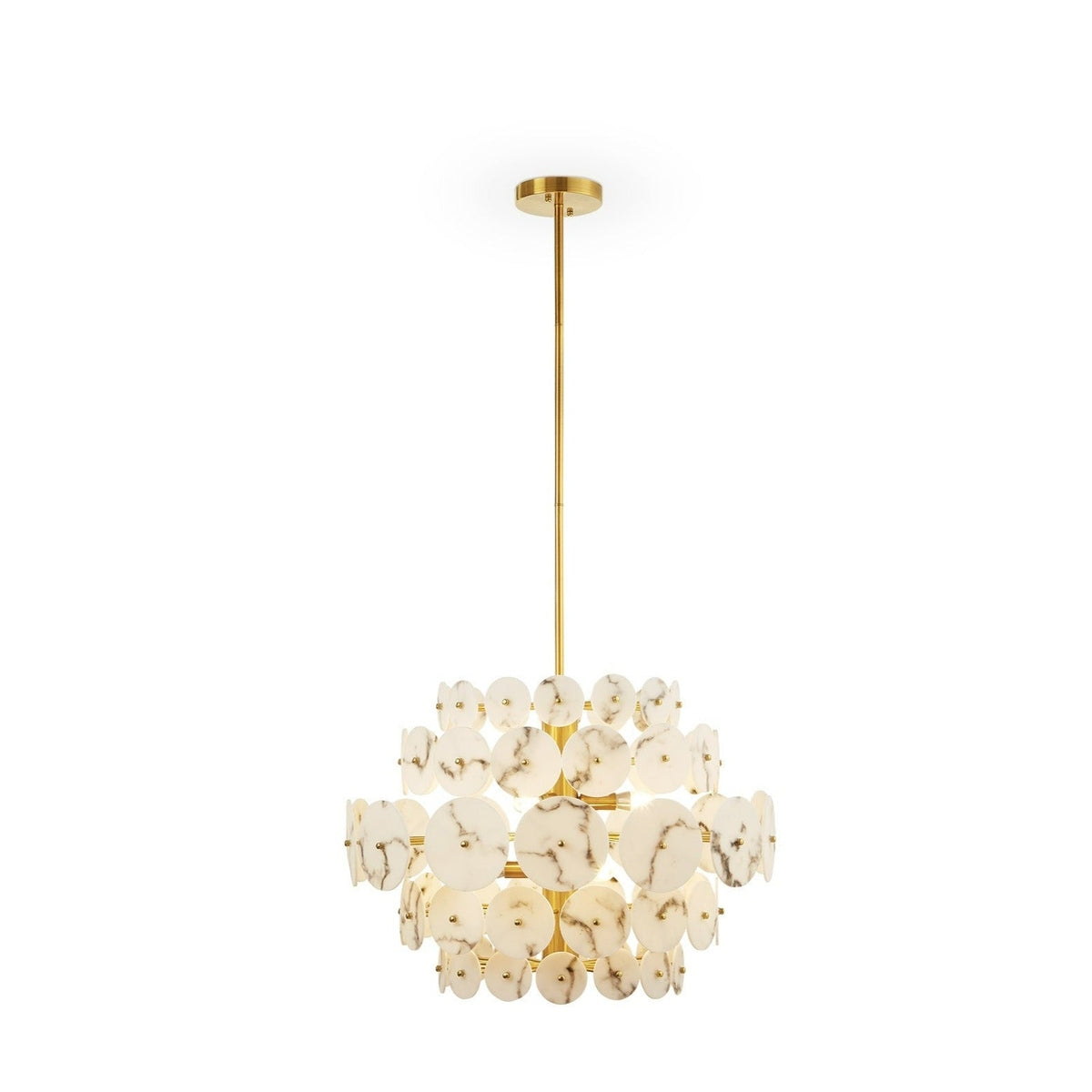 Product photograph of Liang Eimil Momo Chandelier In Antique Brass Alabaster from Olivia's.