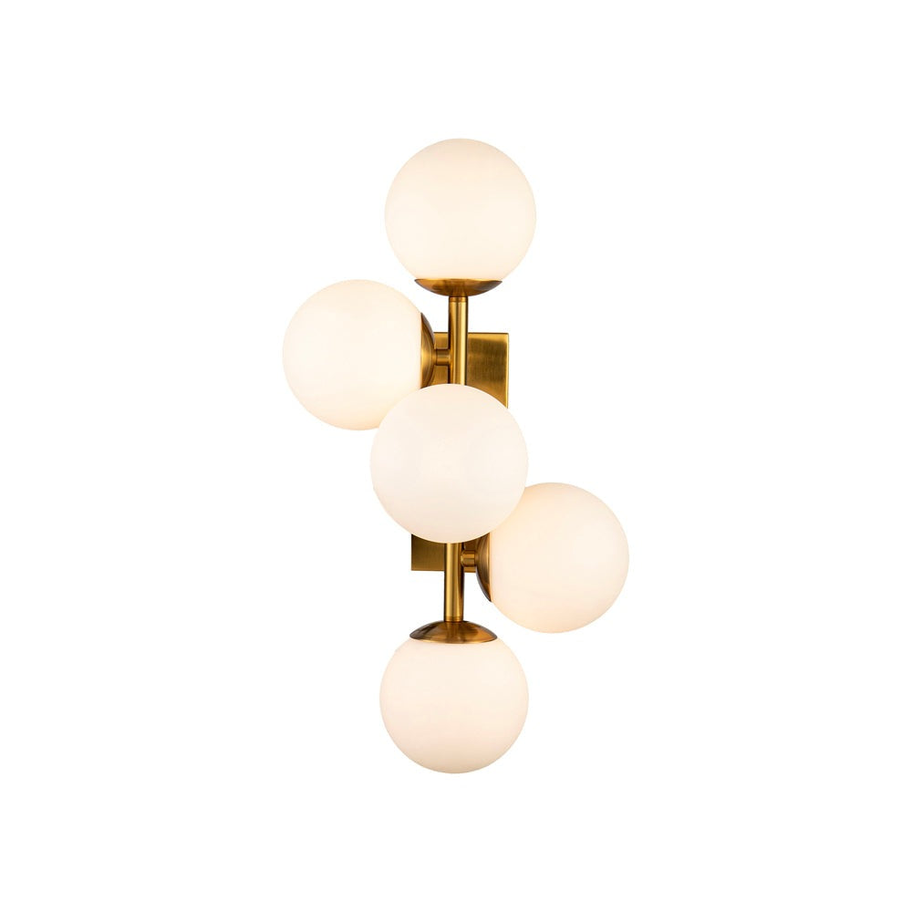 Product photograph of Liang Eimil Vanessa Wall Lamp Brass Opal Glass from Olivia's