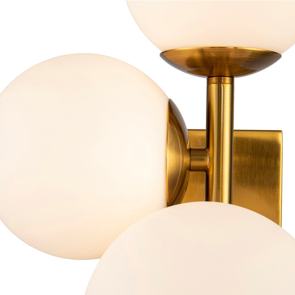 Product photograph of Liang Eimil Vanessa Wall Lamp Brass Opal Glass from Olivia's.