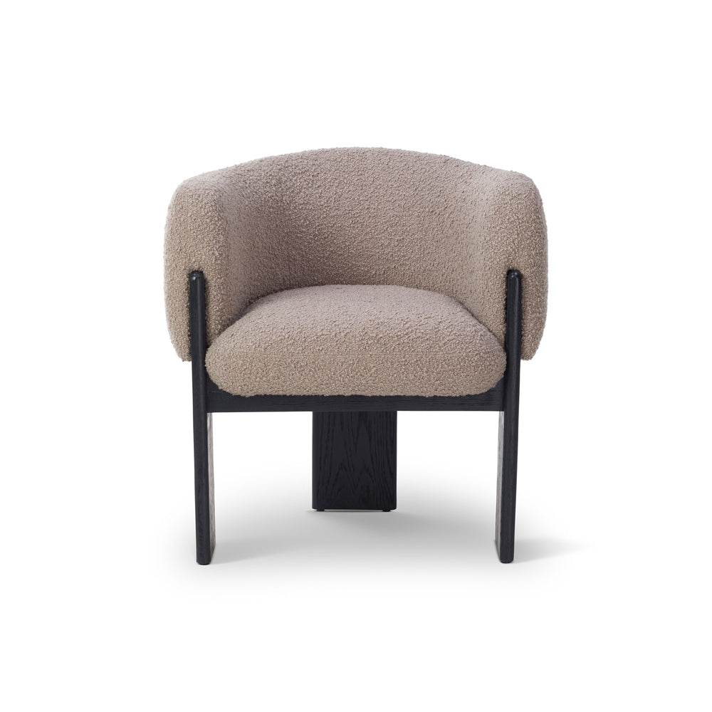 Liang Eimil Lucca Dining Chair Beverly Boucle Espresso Grey Matt Black Oak Beverly Boucle Espresso Grey