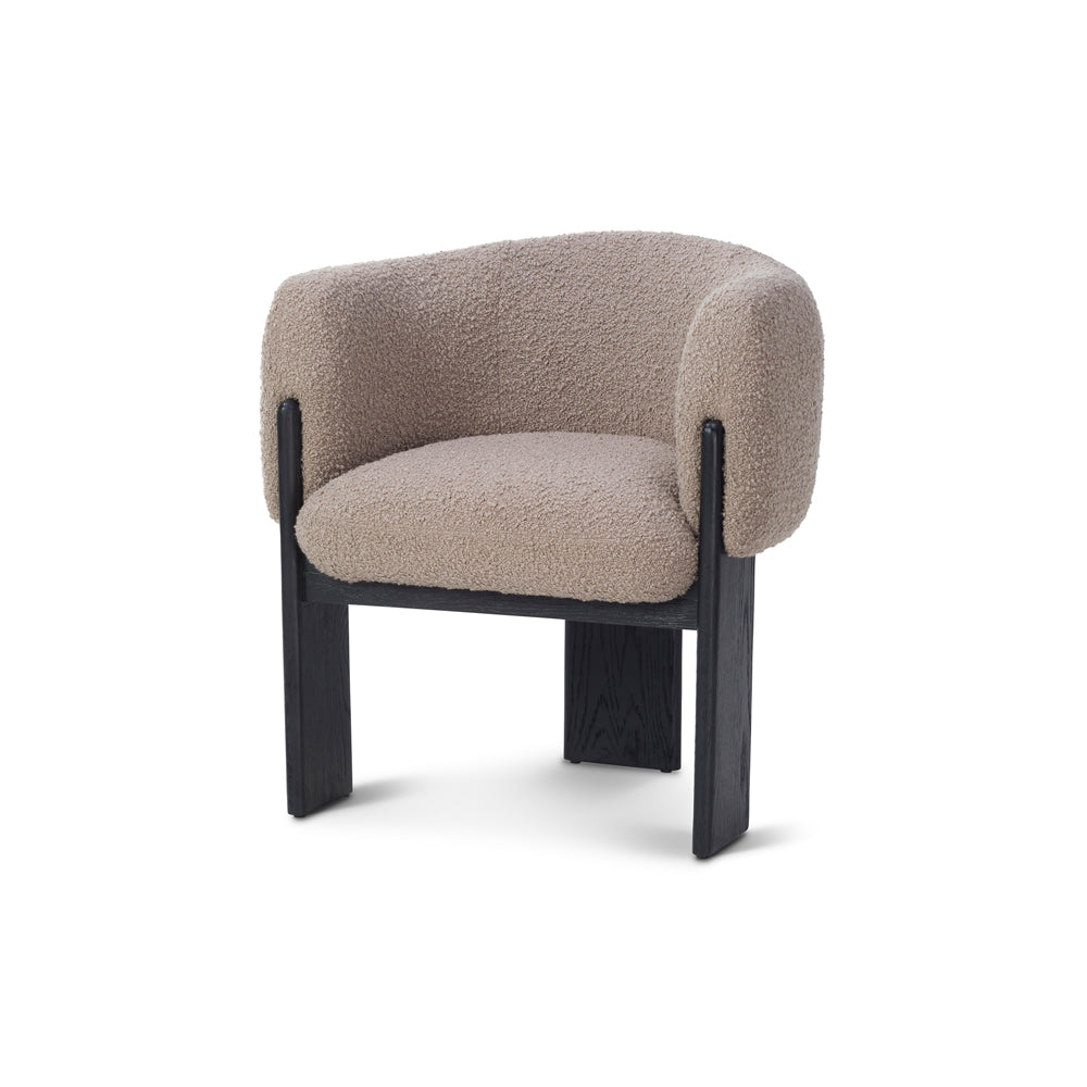 Product photograph of Liang Eimil Lucca Dining Chair - Beverly Boucle Espresso Grey Matt Black Oak Beverly Boucle Espresso Grey from Olivia's.
