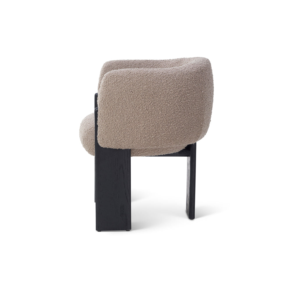 Product photograph of Liang Eimil Lucca Dining Chair - Beverly Boucle Espresso Grey Matt Black Oak Beverly Boucle Espresso Grey from Olivia's.