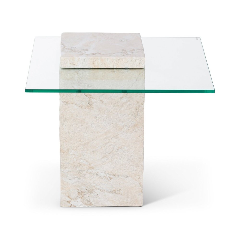 Liang Eimil Rock Side Table In Faux Marble Concrete Beige