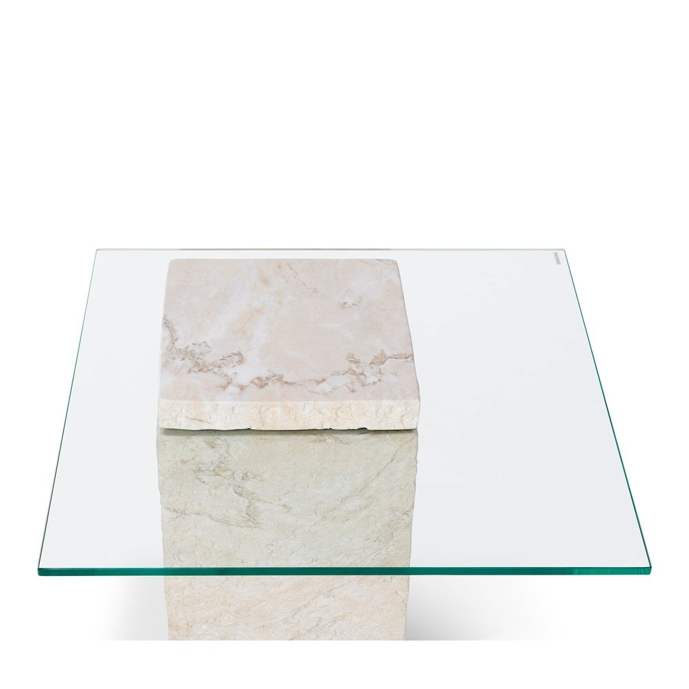 Product photograph of Liang Eimil Rock Side Table In Faux Marble Concrete Beige from Olivia's.