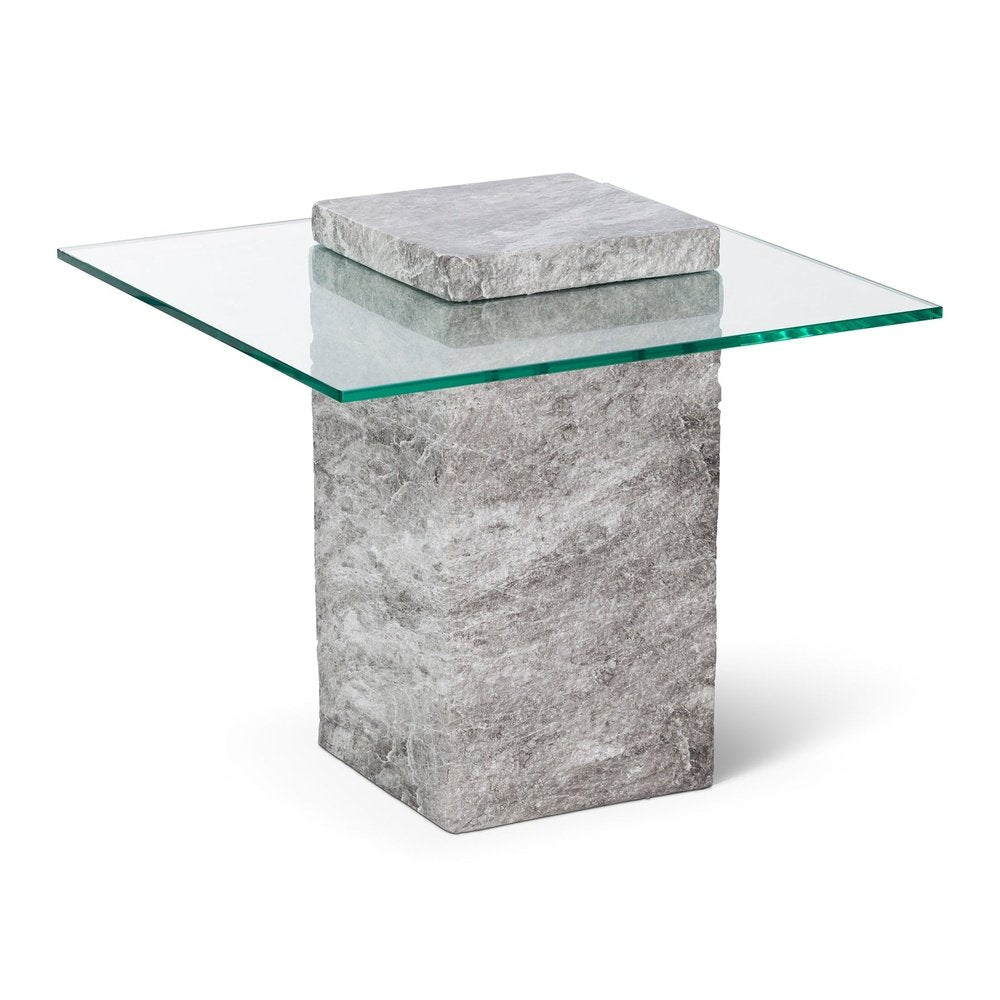 Product photograph of Liang Eimil Rock Side Table In Faux Marble Concrete Grey from Olivia's.