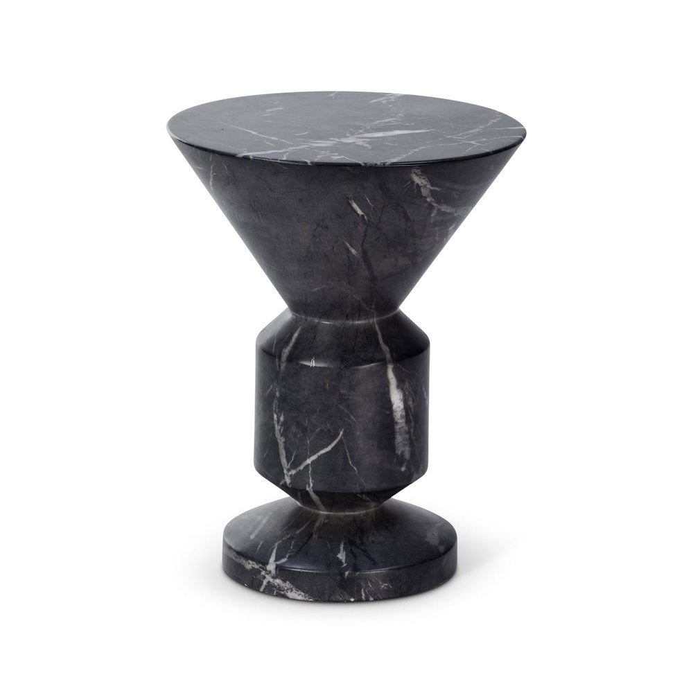 Product photograph of Liang Eimil Argos Side Table In Faux Marble Concrete Black Marquina from Olivia's