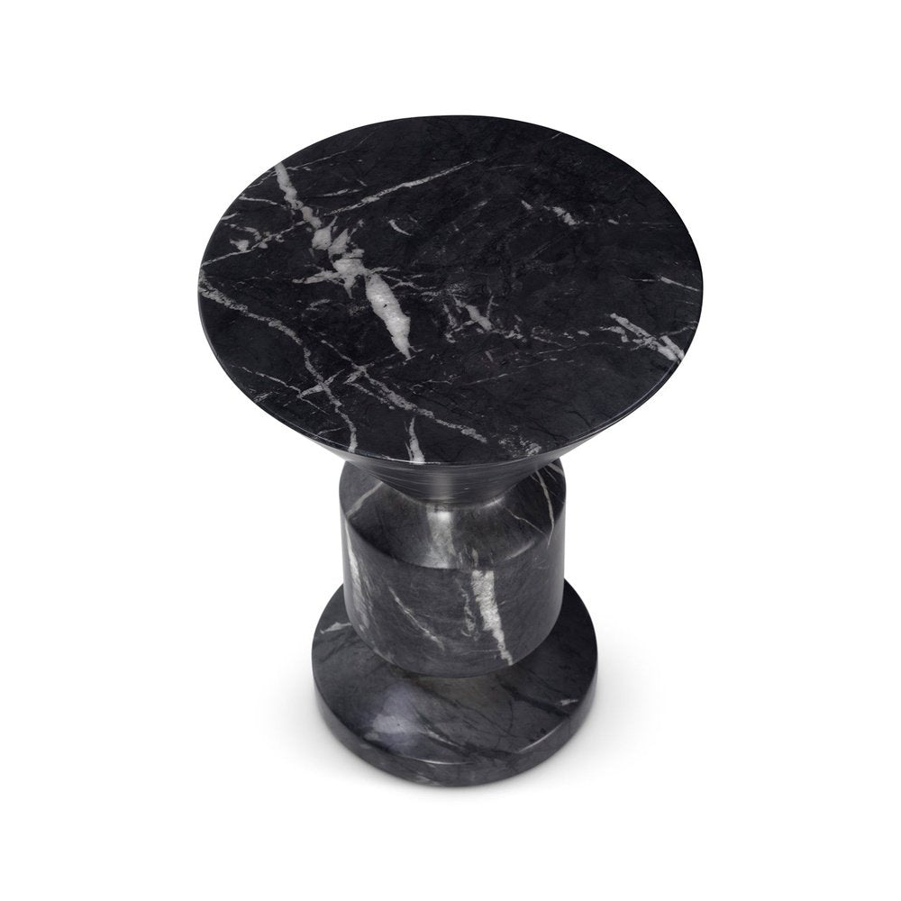 Product photograph of Liang Eimil Argos Side Table In Faux Marble Concrete Black Marquina from Olivia's.