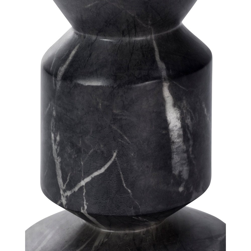 Product photograph of Liang Eimil Argos Side Table In Faux Marble Concrete Black Marquina from Olivia's.