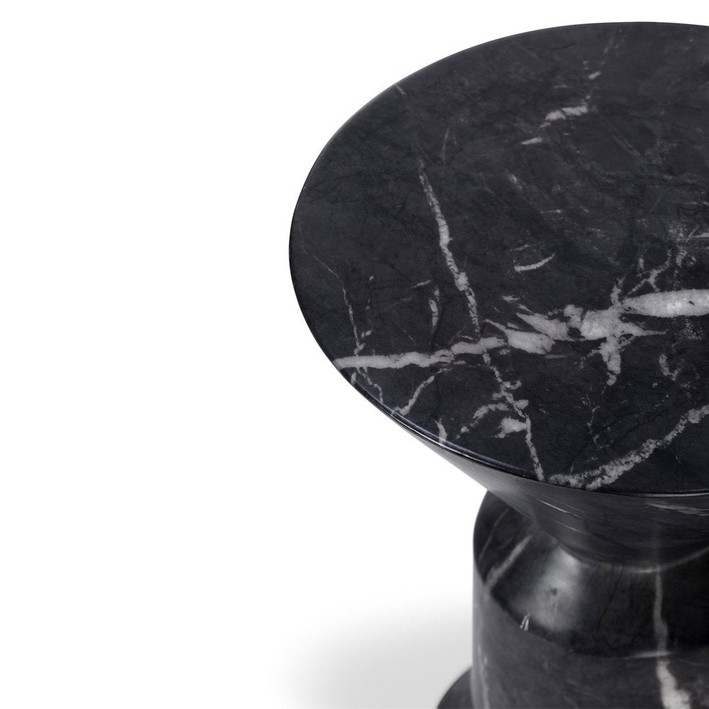 Product photograph of Liang Eimil Argos Side Table In Faux Marble Concrete Black Marquina from Olivia's.