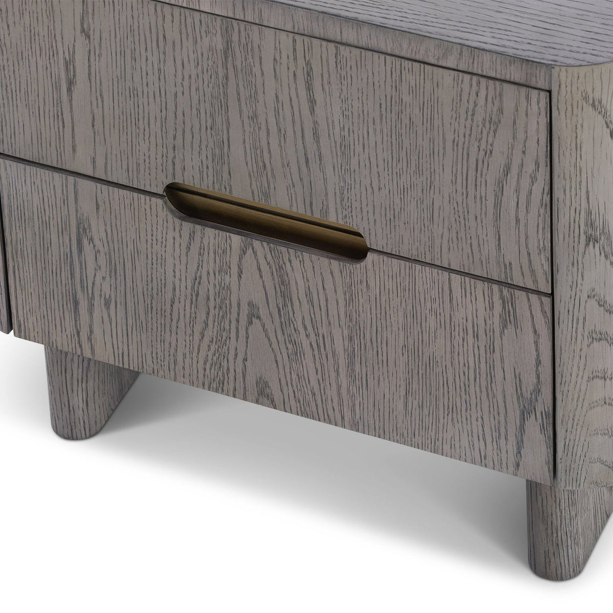 Product photograph of Liang Eimil Lettos Bedside Table In Silver Black Oak from Olivia's.