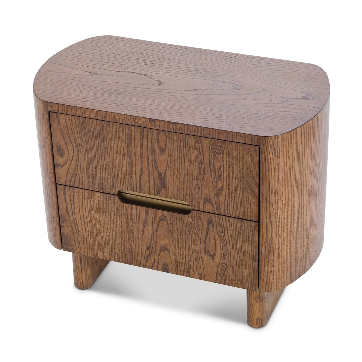 Product photograph of Liang Eimil Lettos Bedside Table In Brushed Brown Oak from Olivia's.