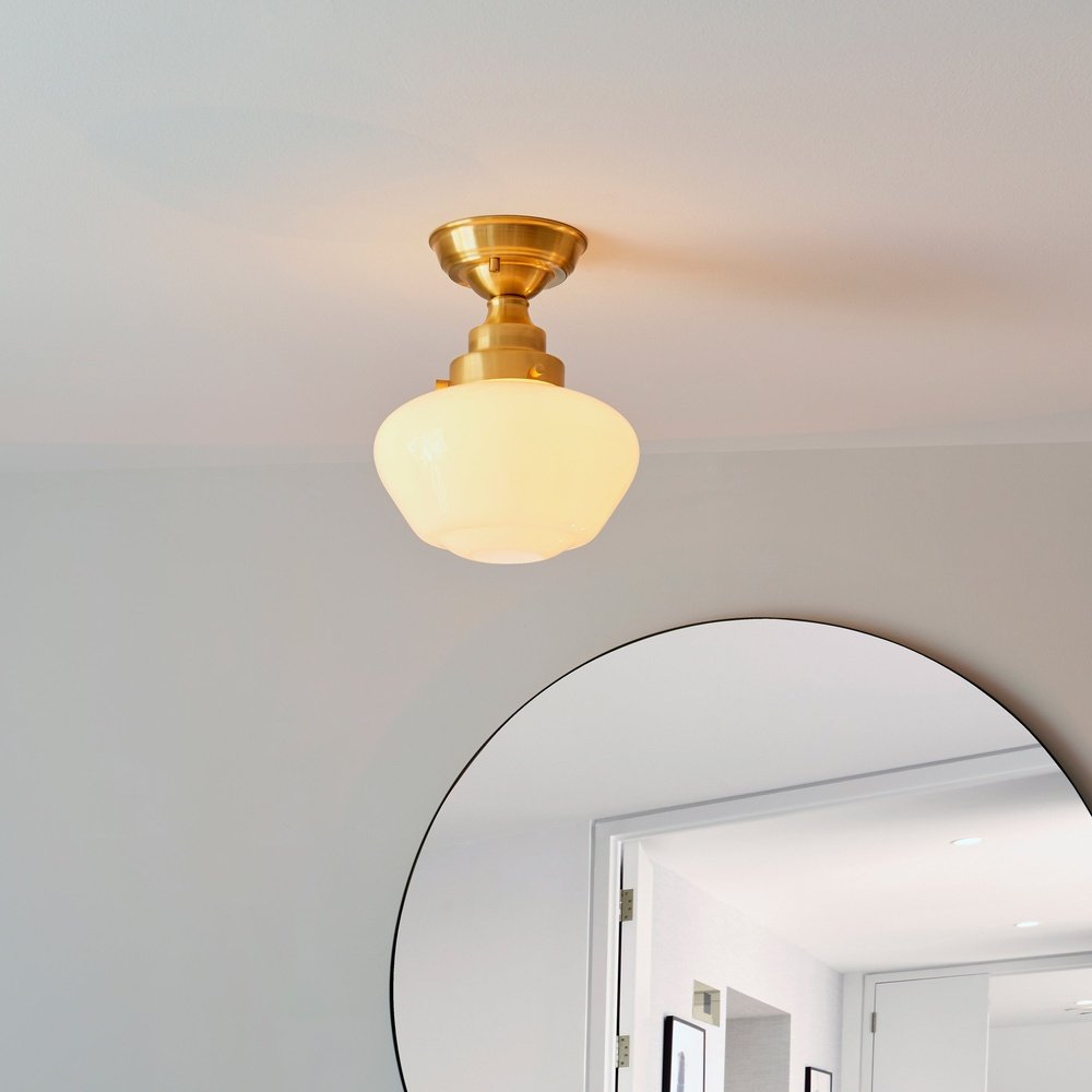 Product photograph of Olivia S Isabella Ceiling Light In Brass Opal from Olivia's.