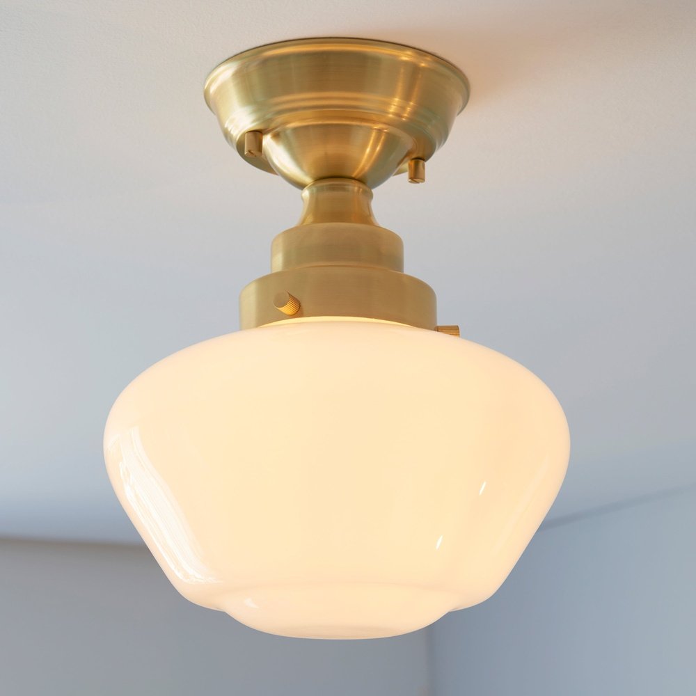 Product photograph of Olivia S Isabella Ceiling Light In Brass Opal from Olivia's.