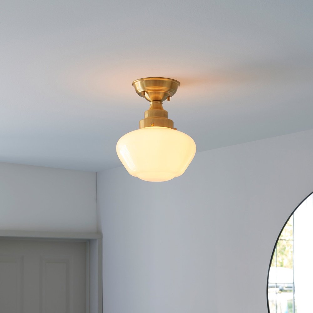 Product photograph of Olivia S Isabella Ceiling Light In Brass Opal from Olivia's.