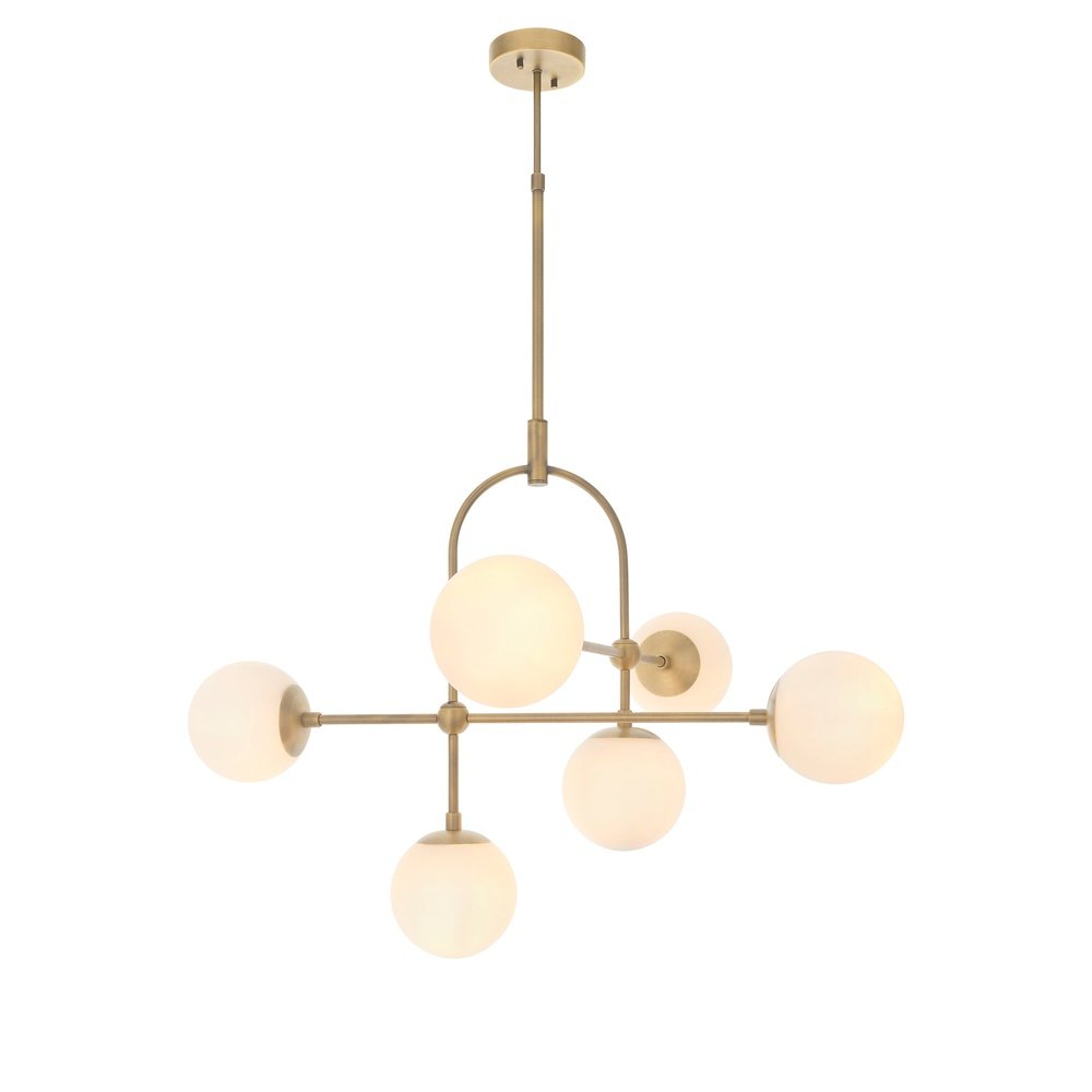 Product photograph of Olivia S Bella 6 Pendant Light In Gold from Olivia's