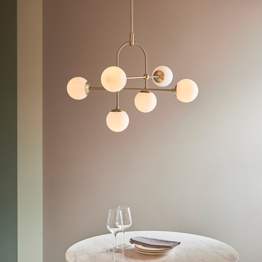 Product photograph of Olivia S Bella 6 Pendant Light In Gold from Olivia's.