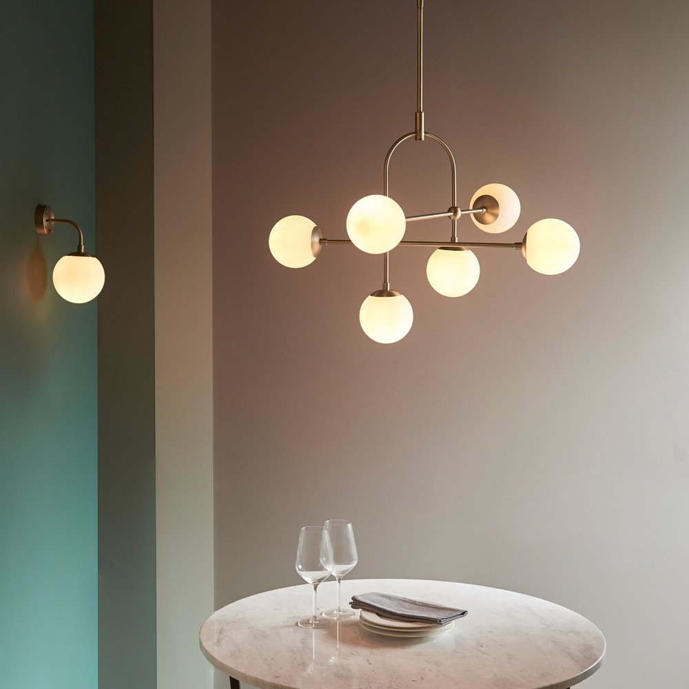 Product photograph of Olivia S Bella 6 Pendant Light In Gold from Olivia's.