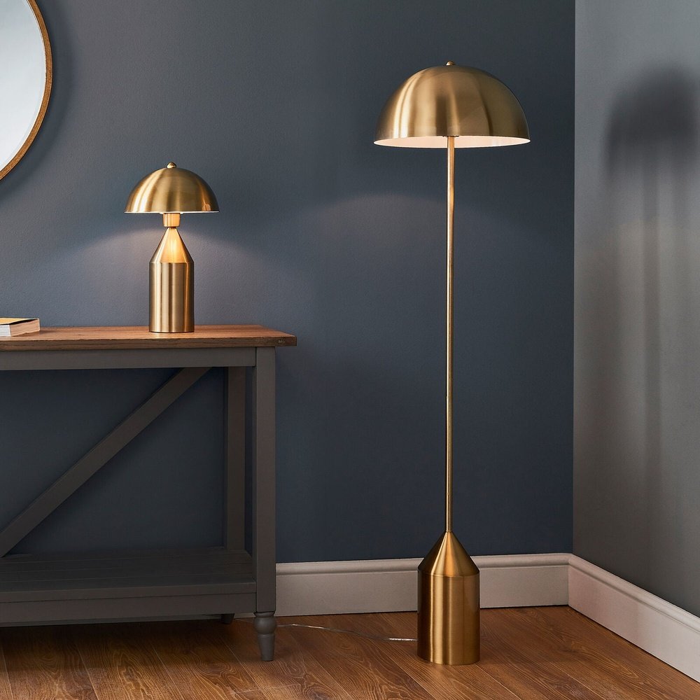 Product photograph of Olivia S Nellie 1 Floor Lamp Gold from Olivia's.