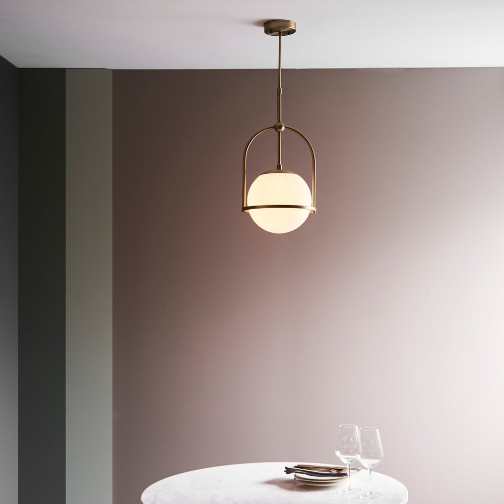 Product photograph of Olivia S Bella 1 Pendant Light In Gold from Olivia's.