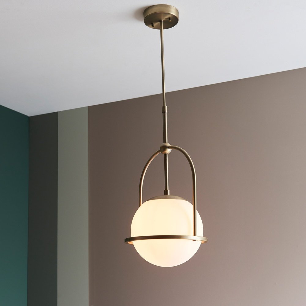 Product photograph of Olivia S Bella 1 Pendant Light In Gold from Olivia's.