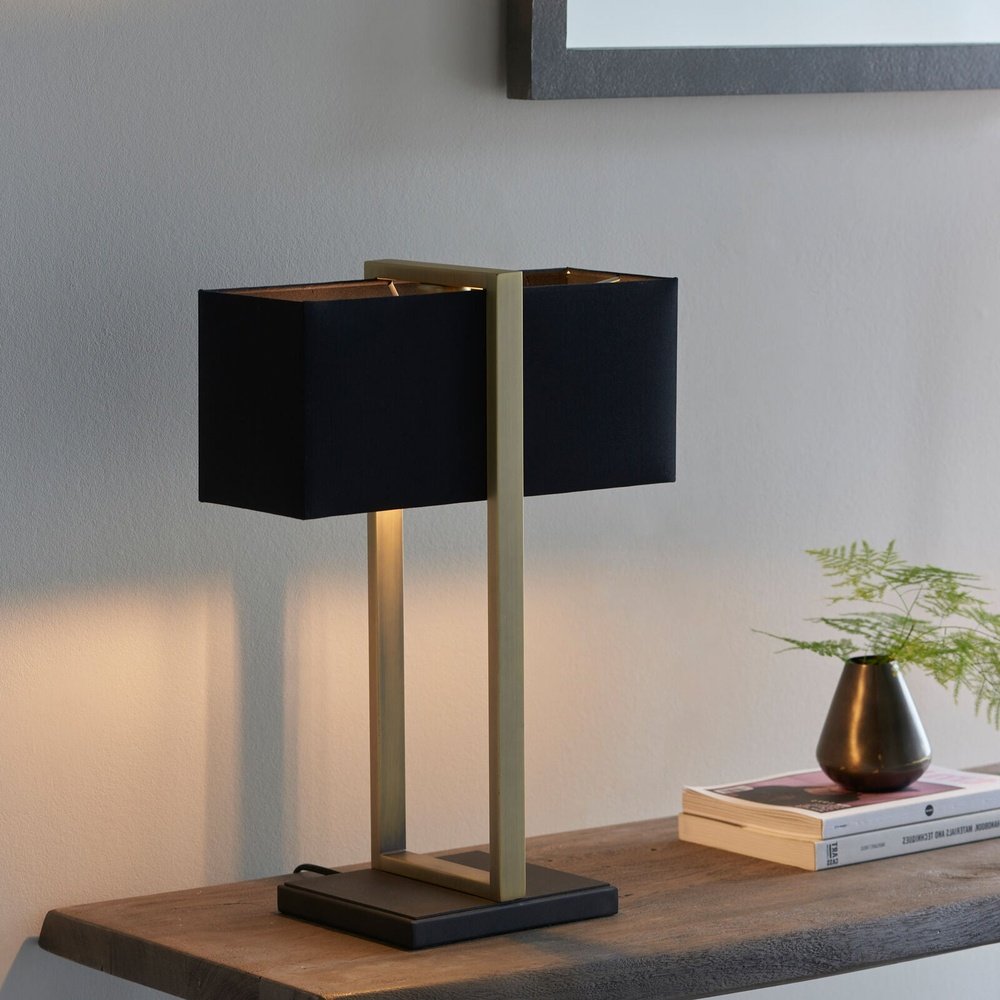 Product photograph of Olivia S Derby Table Lamp In Antique Brass from Olivia's.