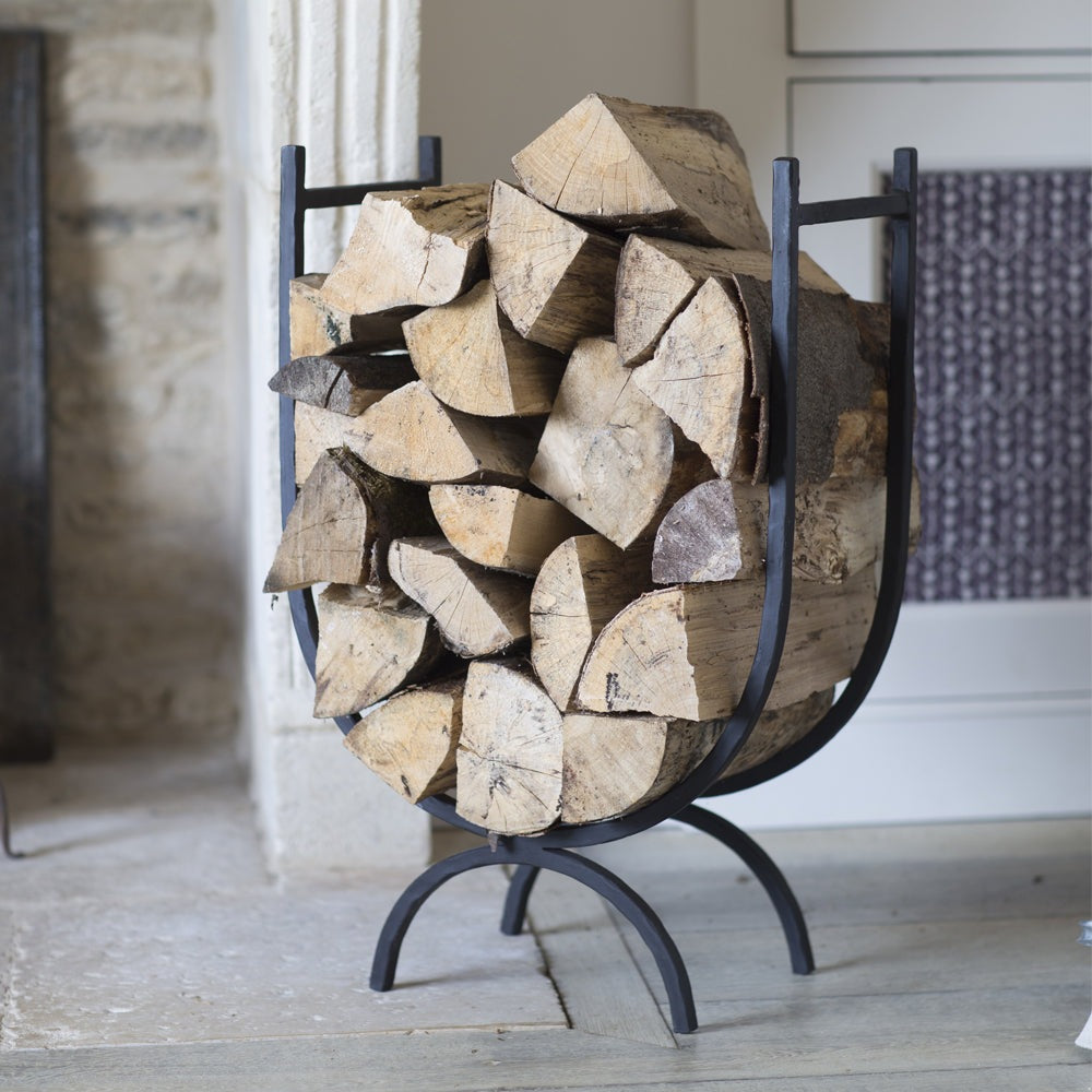 Product photograph of Garden Trading Large Log Holder In Wrought Iron Outlet from Olivia's