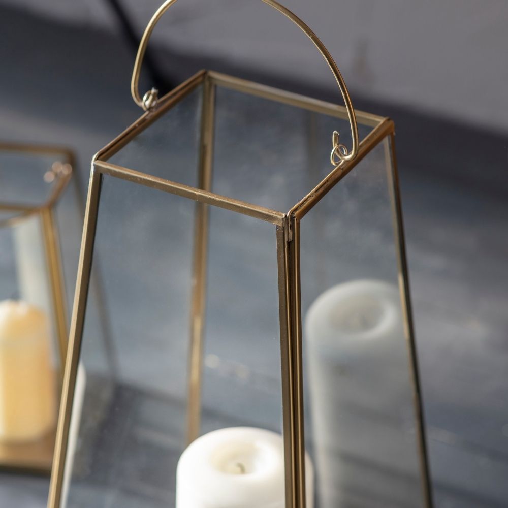 Product photograph of Garden Trading Large Ablington Lantern In Antique Brass Finish from Olivia's.