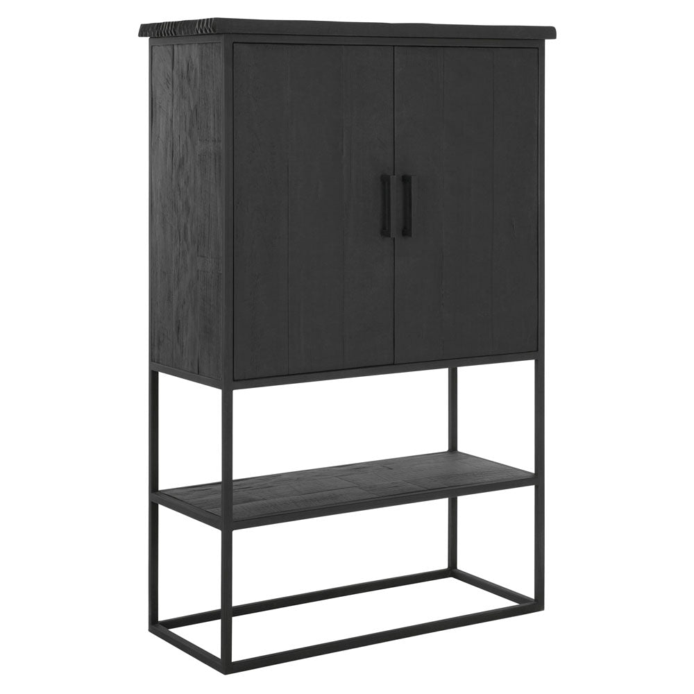 Product photograph of Dtp Home Beam Cabinet With Open Rack In Recycled Black Teakwood Small from Olivia's