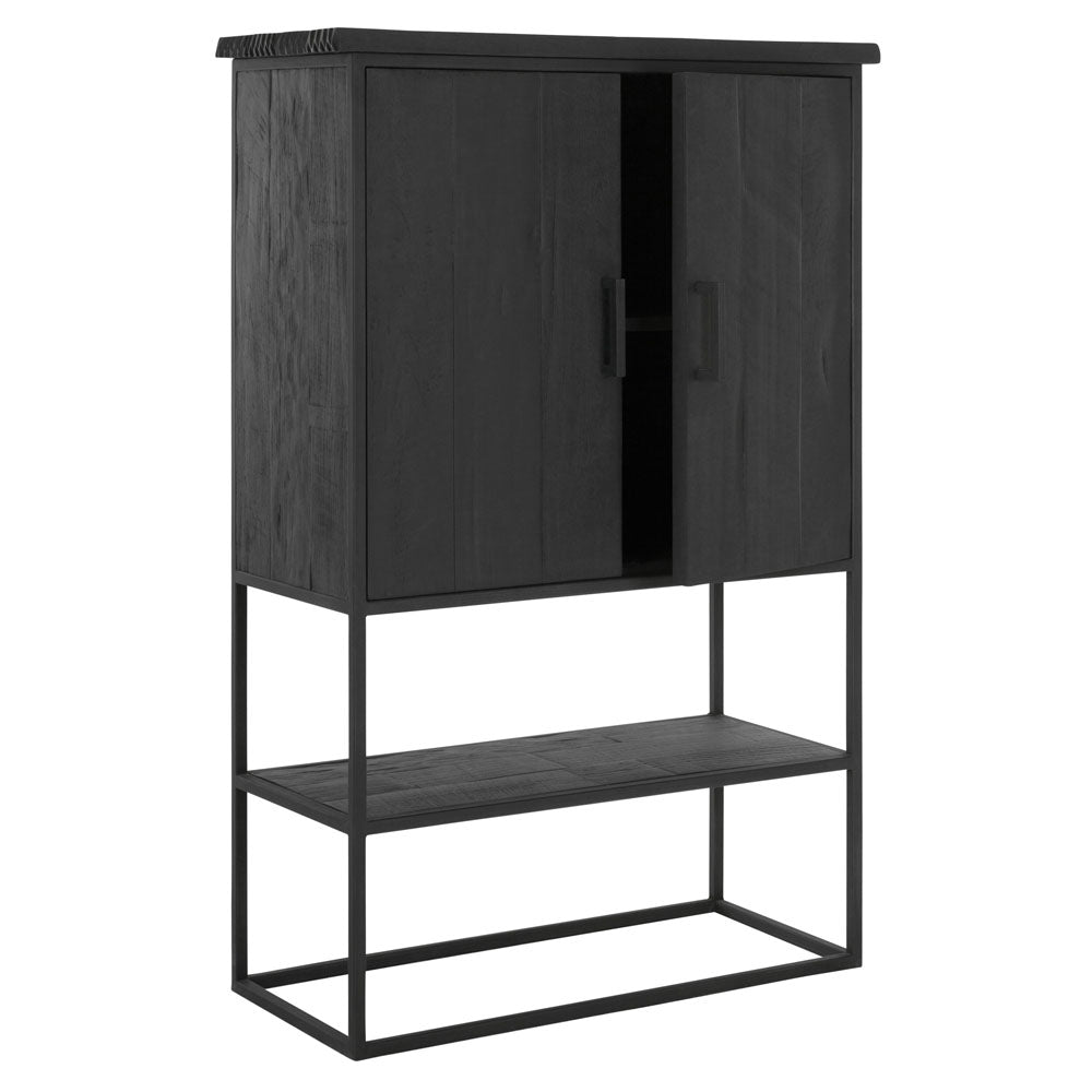 Product photograph of Dtp Home Beam Cabinet With Open Rack In Recycled Black Teakwood Small from Olivia's.