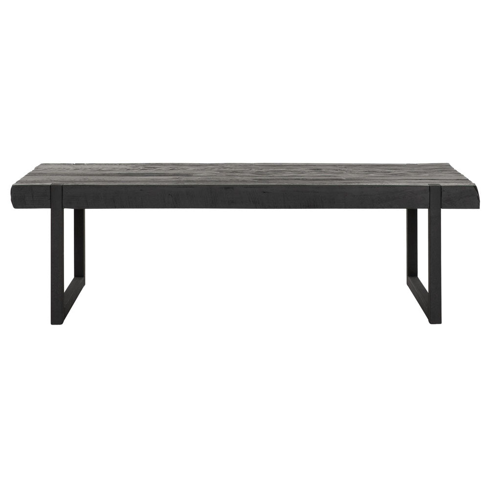 Dtp Home Beam Rectangular Coffee Table With Recycled Teakwood Finish Top In Black Small