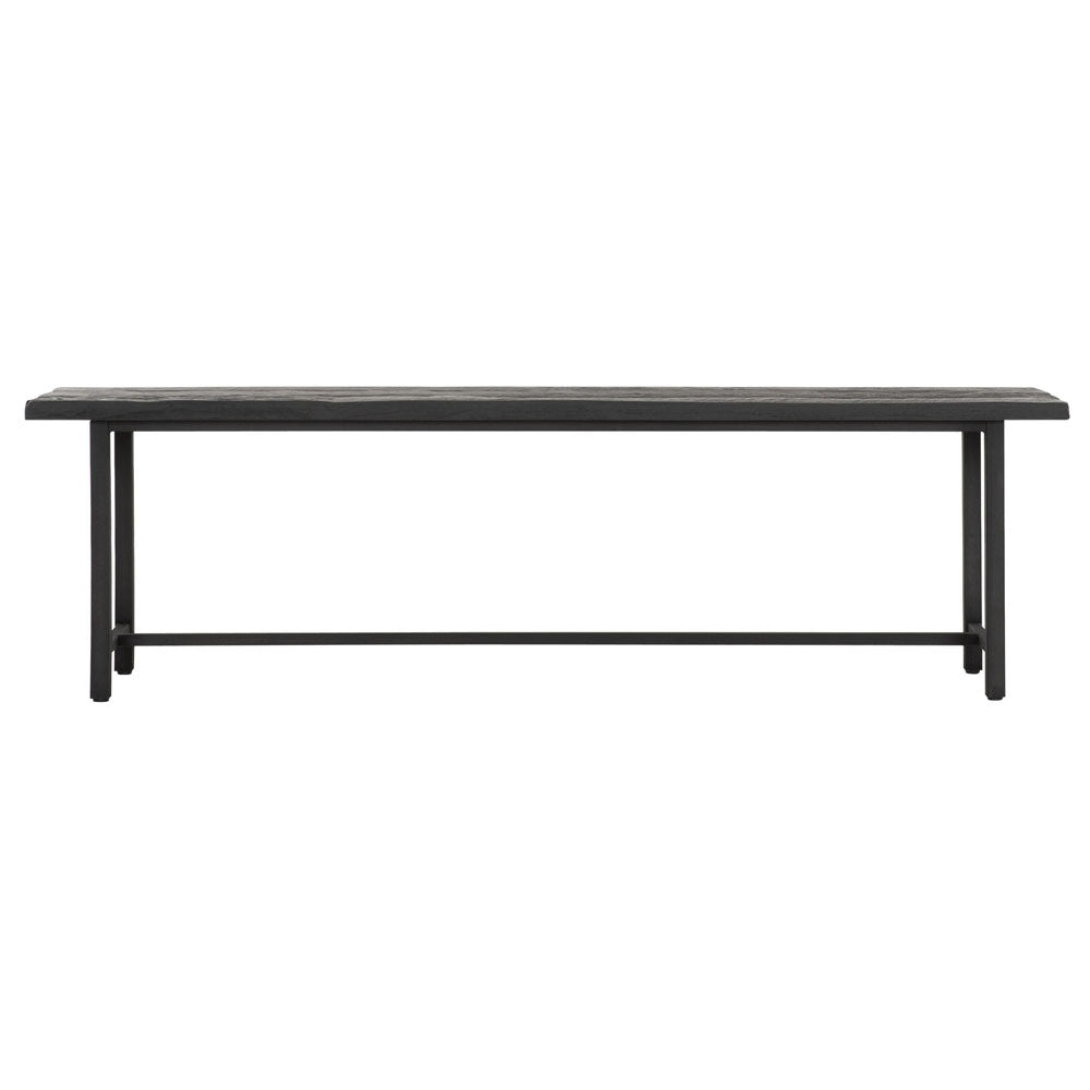 Product photograph of Dtp Home Beam Bench With Recycled Teakwood Finish Top In Black Medium from Olivia's.